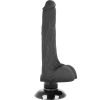 Pénis com base realístico vibratório preto - controlo remoto 18.5 cm